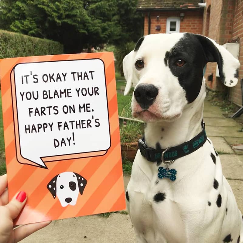 Leo with his Personalized Father's Day Card